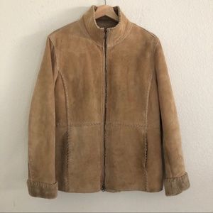 Vintage Guess Suede Jacket w/Acrylic Fur Lining Size Medium